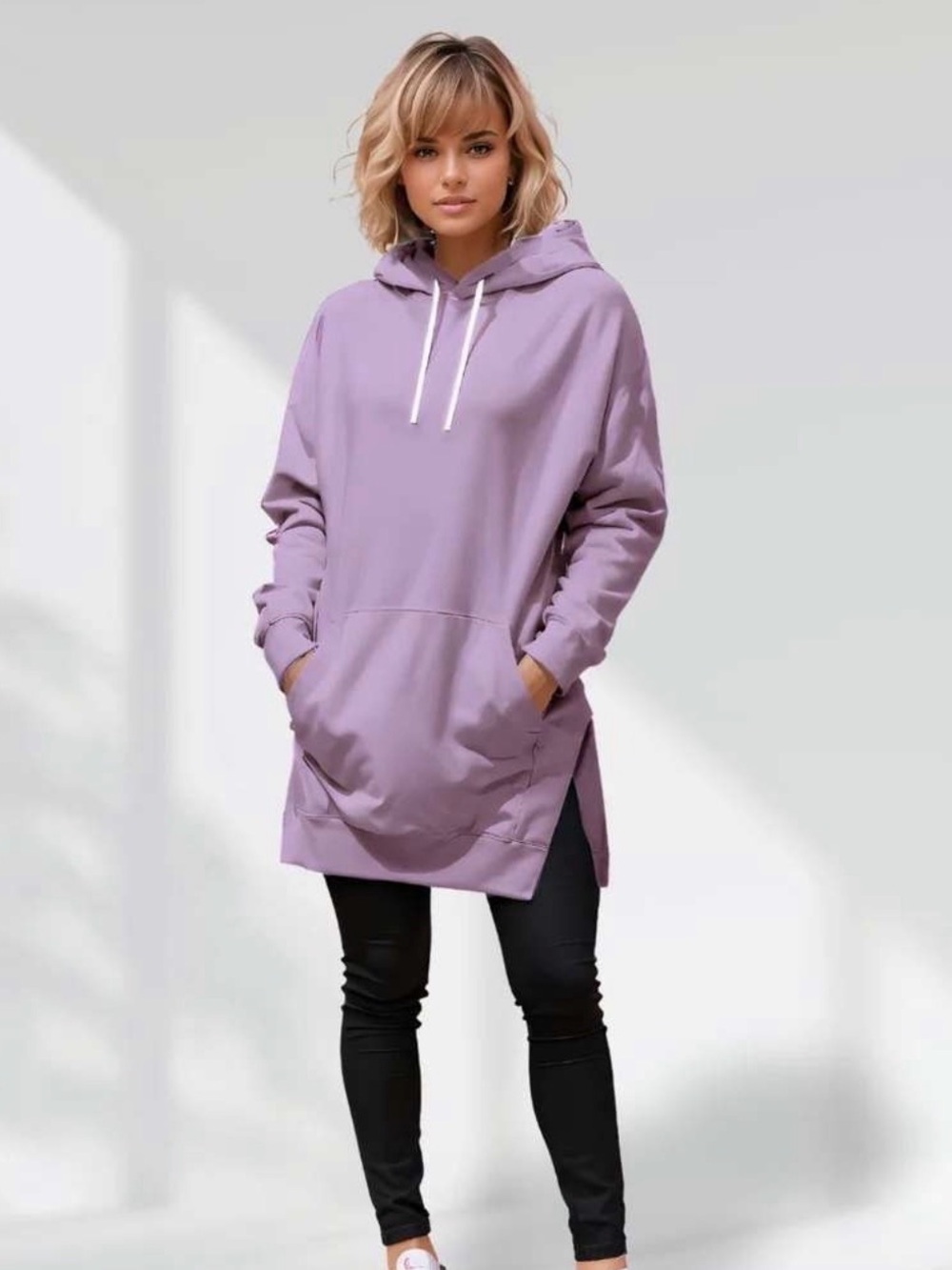 The Warmy Oversized Purple Hoodie Dress Large NWOT